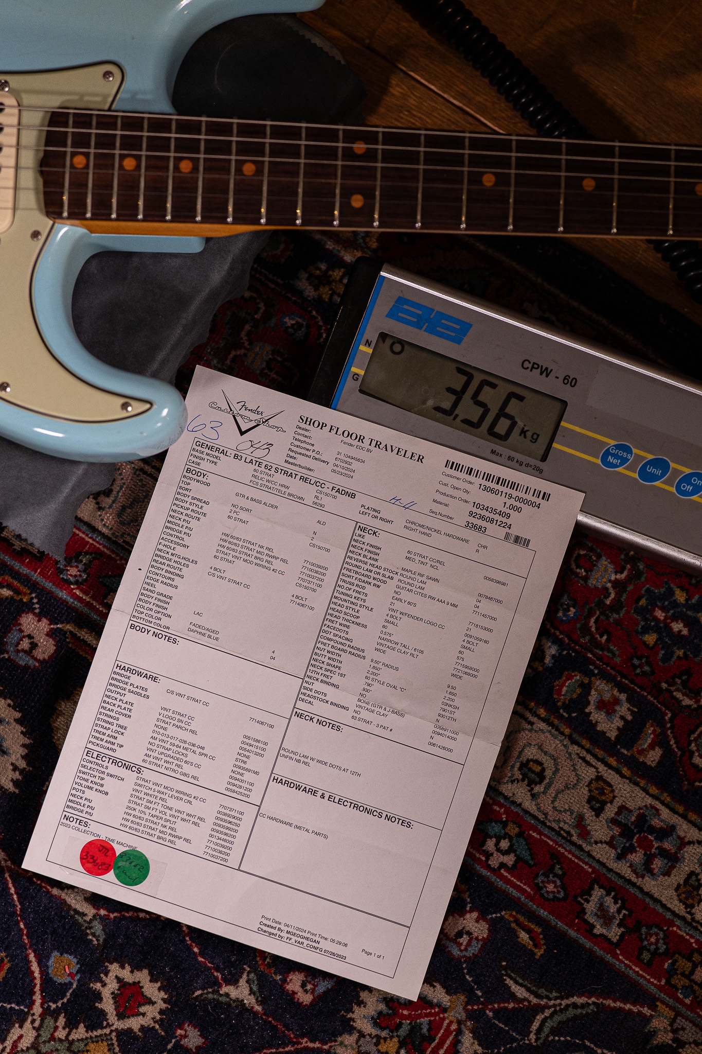 Fender Custom Shop Late 62 Strat Relic Faded Daphne Blue