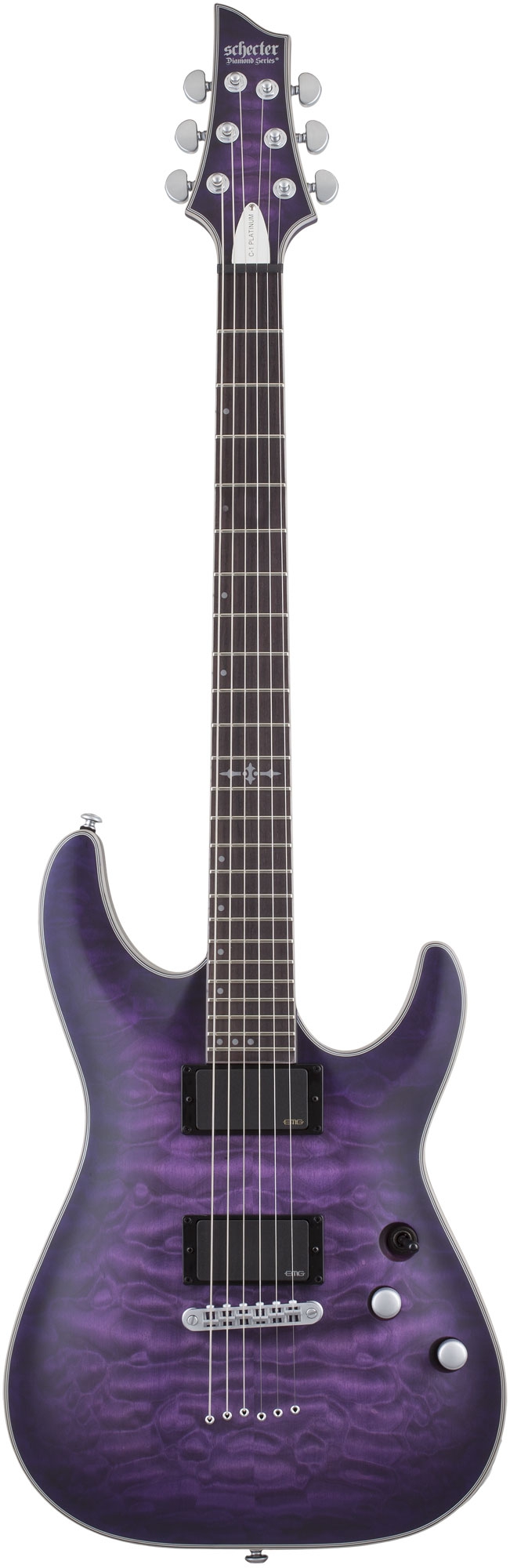 Schecter C-1 Platinum Satin Purple Burst