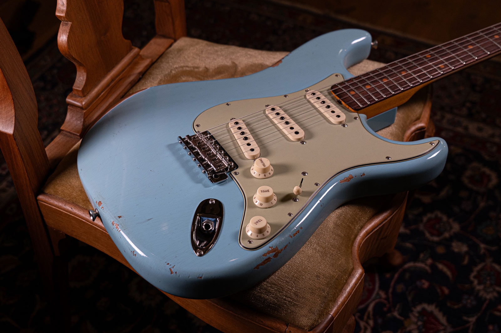 Fender Custom Shop Late 62 Strat Relic Faded Daphne Blue