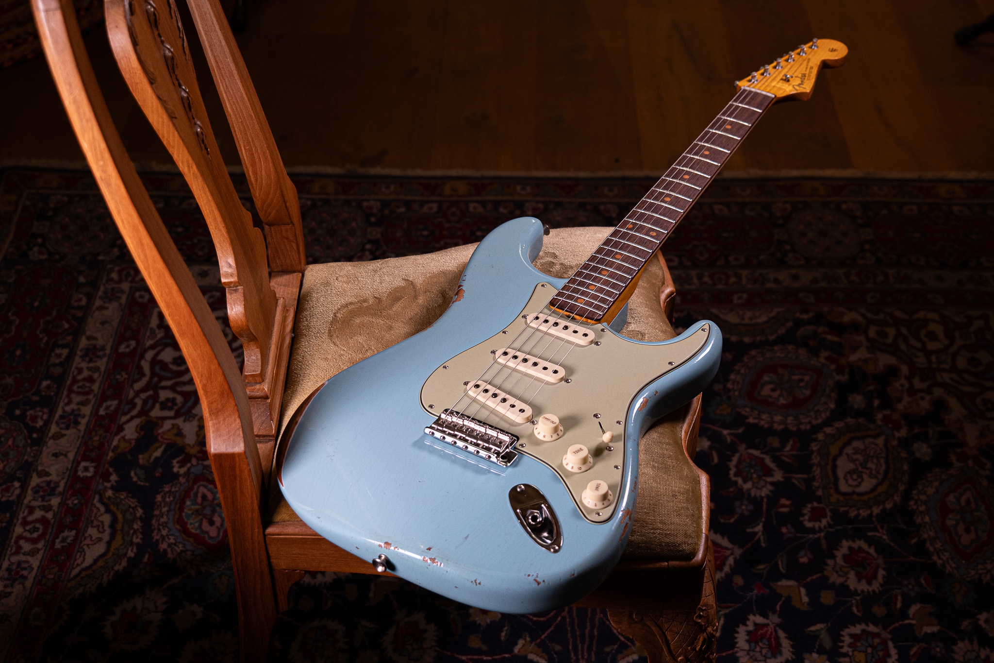Fender Custom Shop Late 62 Strat Relic Faded Daphne Blue