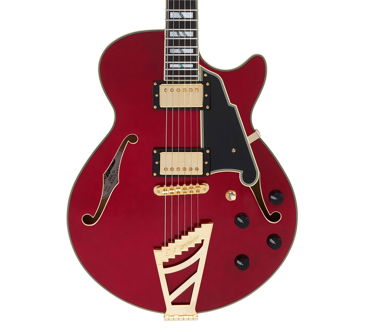 DAngelico Excel SS Stairstep Tailpiece Trans Cherry