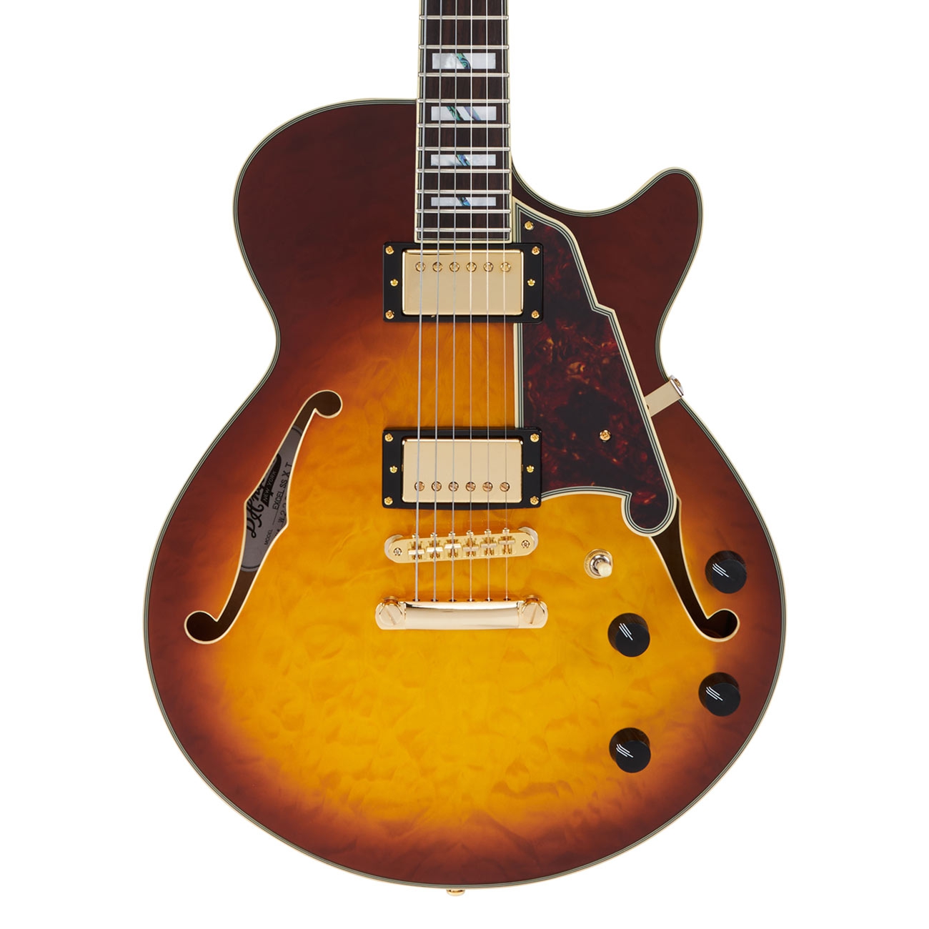 DAngelico Excel SS XT Iced Tea Burst Quilt