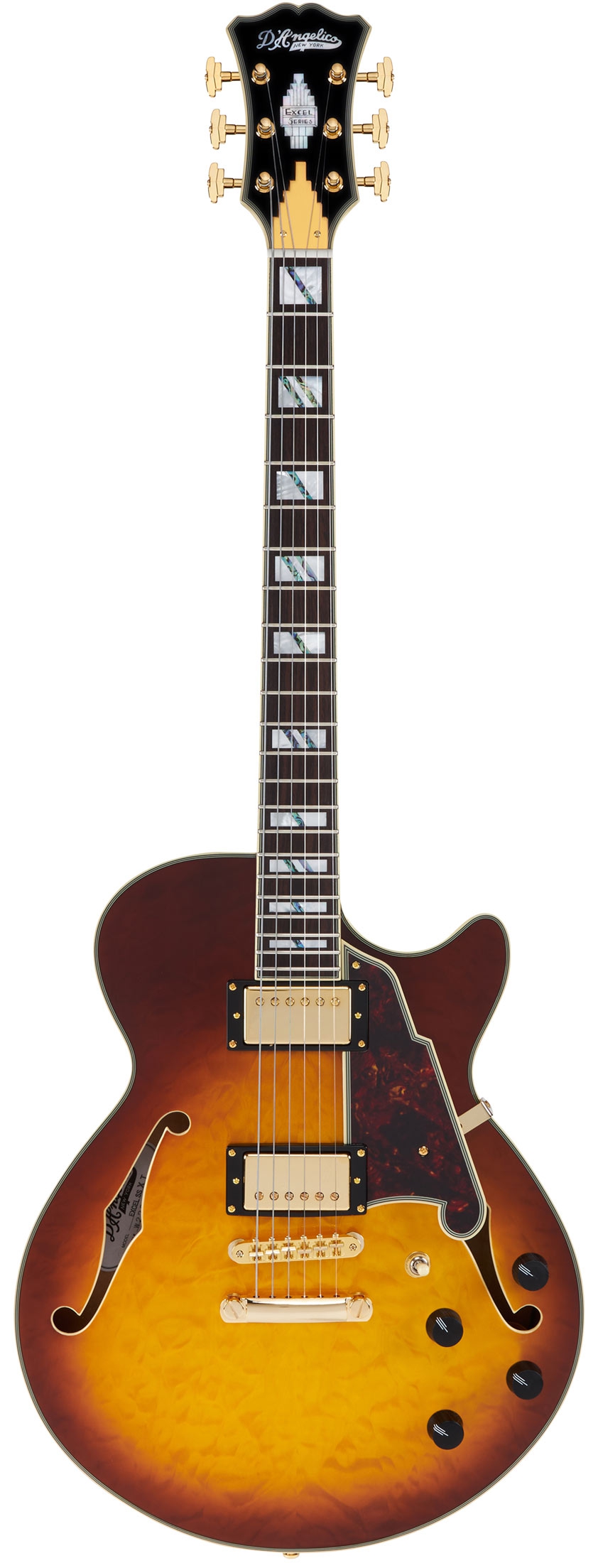 DAngelico Excel SS XT Iced Tea Burst Quilt