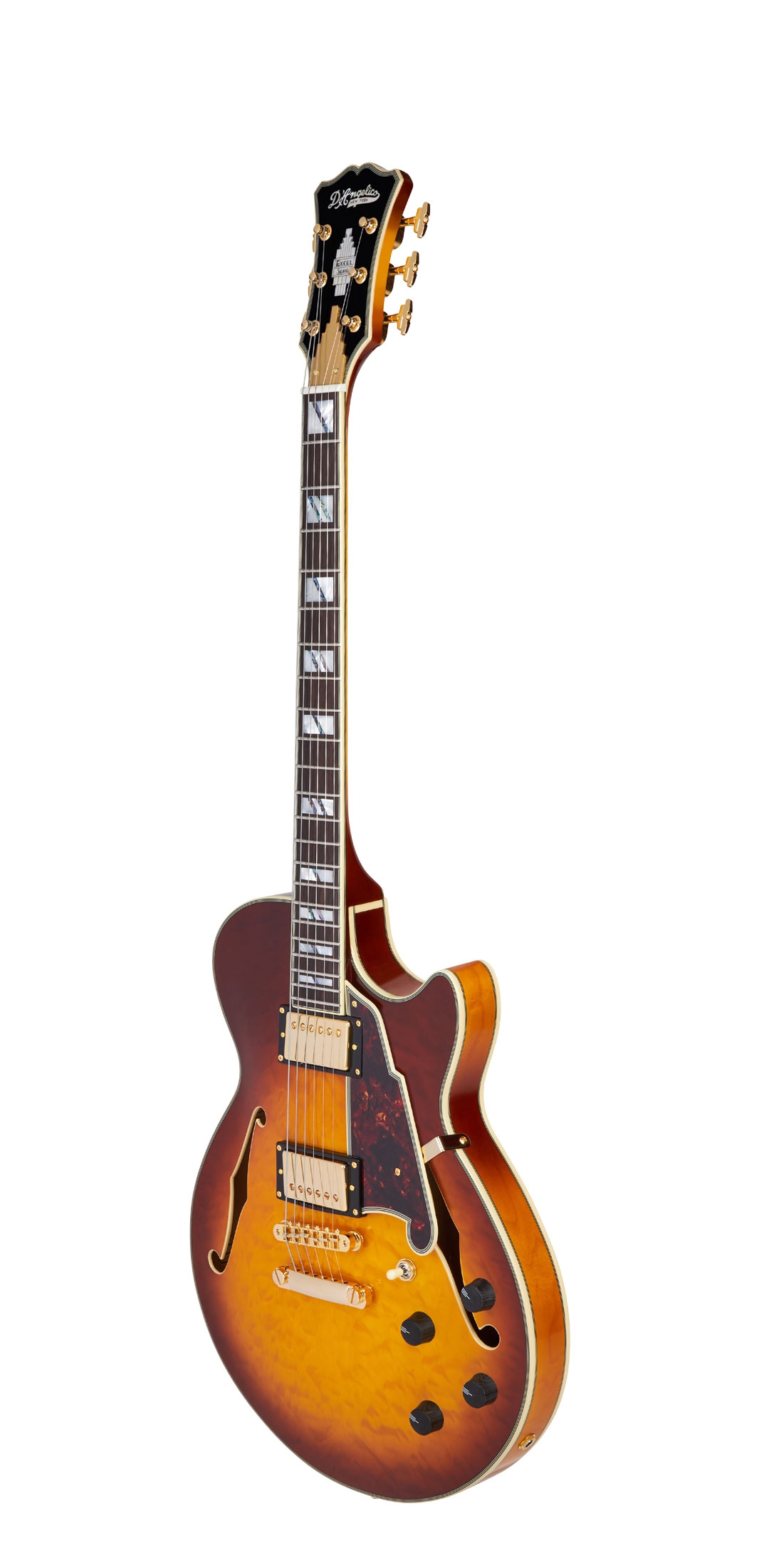DAngelico Excel SS XT Iced Tea Burst Quilt