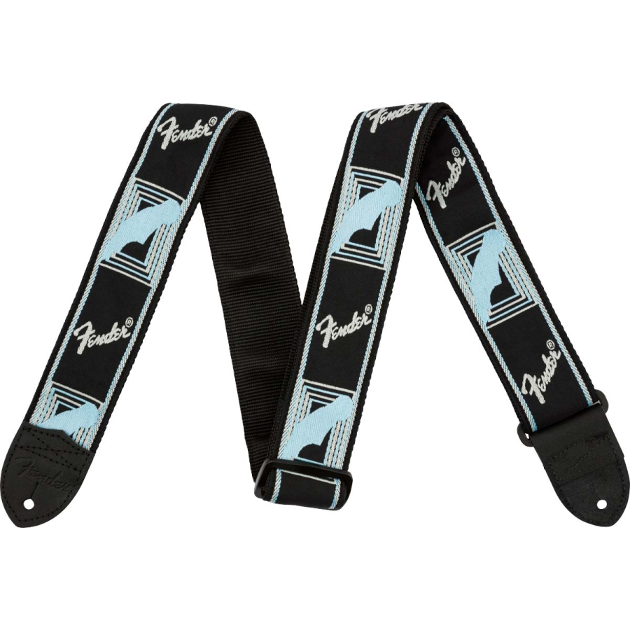 Fender Monogrammed Strap Black Light Grey Blue