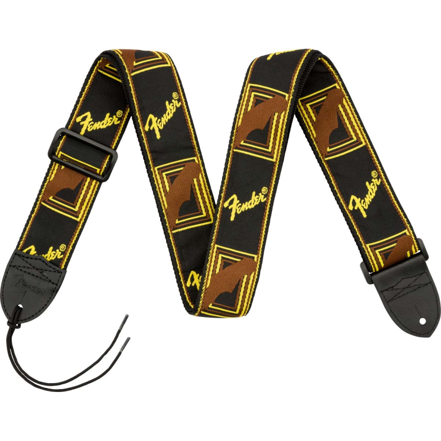 Fender Monogrammed Strap Black Yellow Brown
