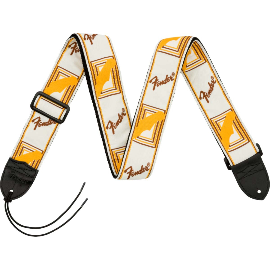 Fender Monogrammed Strap White Brown Yellow