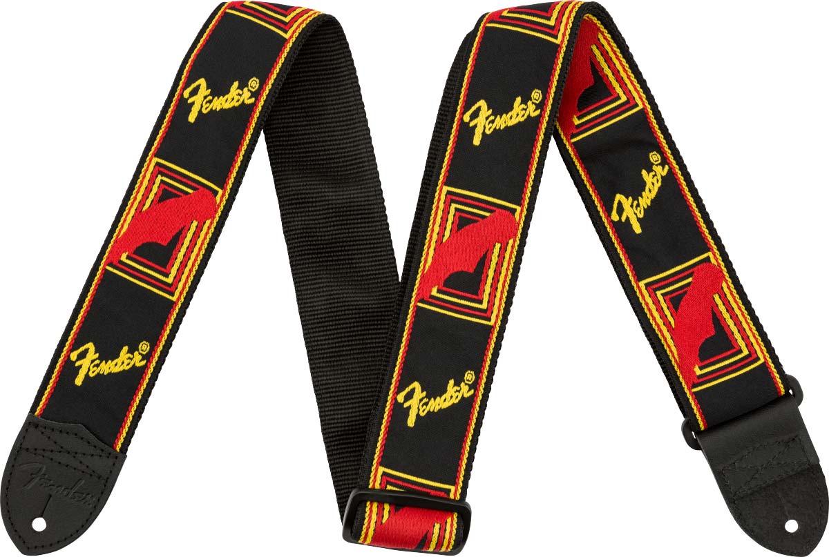Fender Monogrammed Strap Black Yellow Red