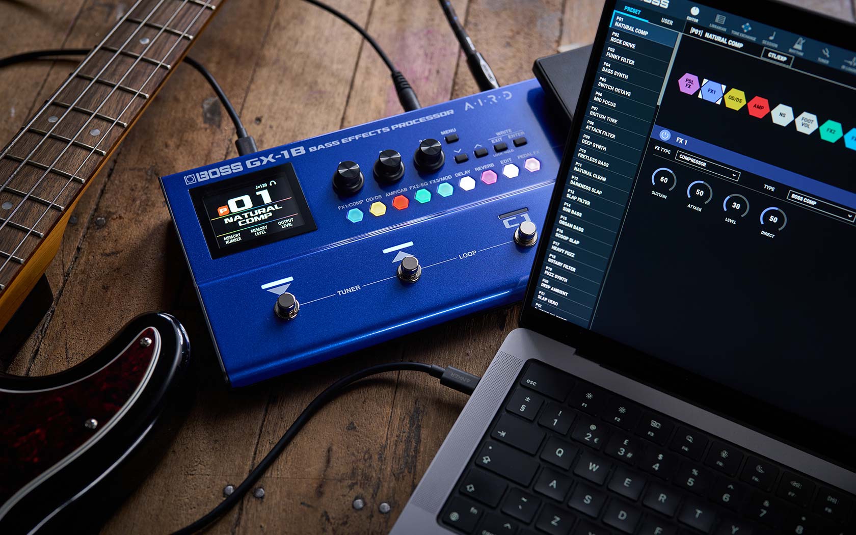 BOSS GX-1B Bass effects processor