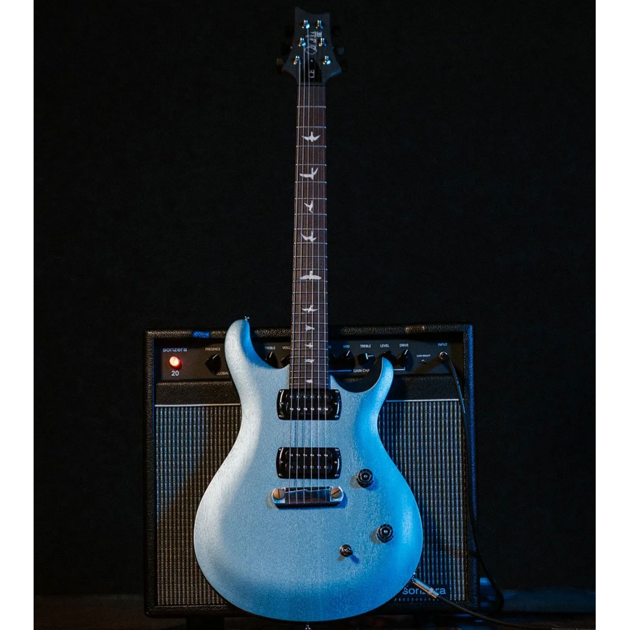 PRS SE CE24 Standard Stoptail Satin Ice Blue Metallic