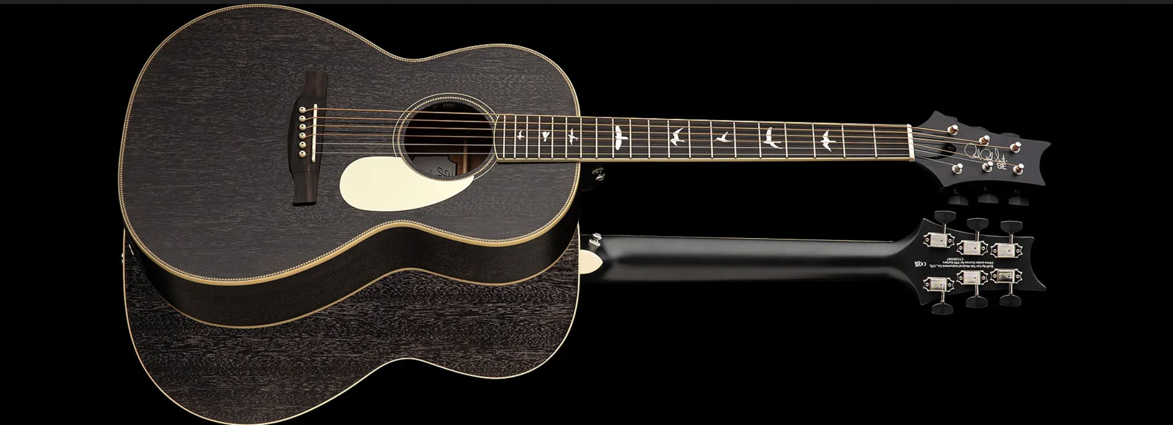 PRS SE P20E Parlor Black Doghair Gloss Back
