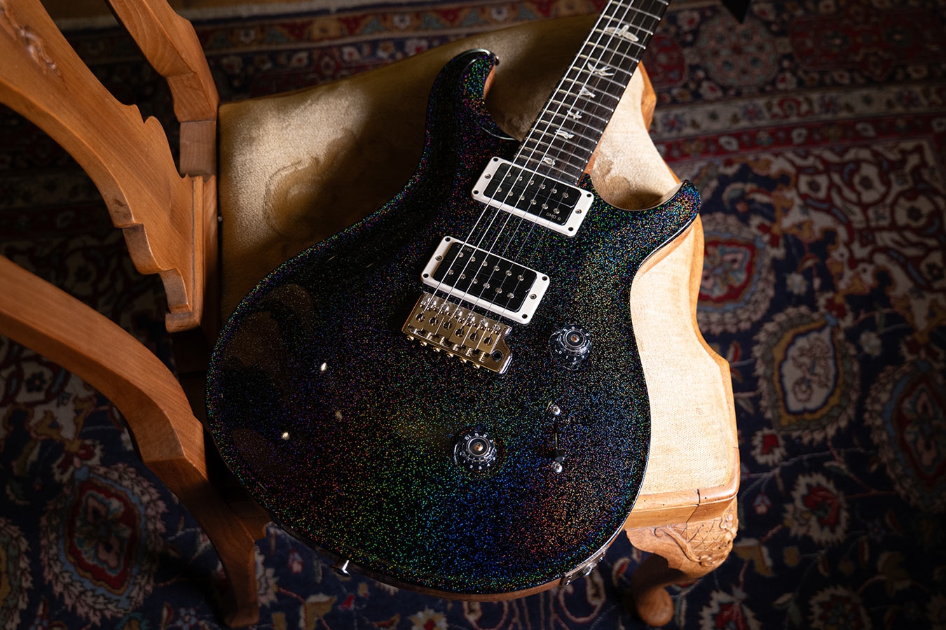 PRS Custom 24 Black Rainbow Holoflake