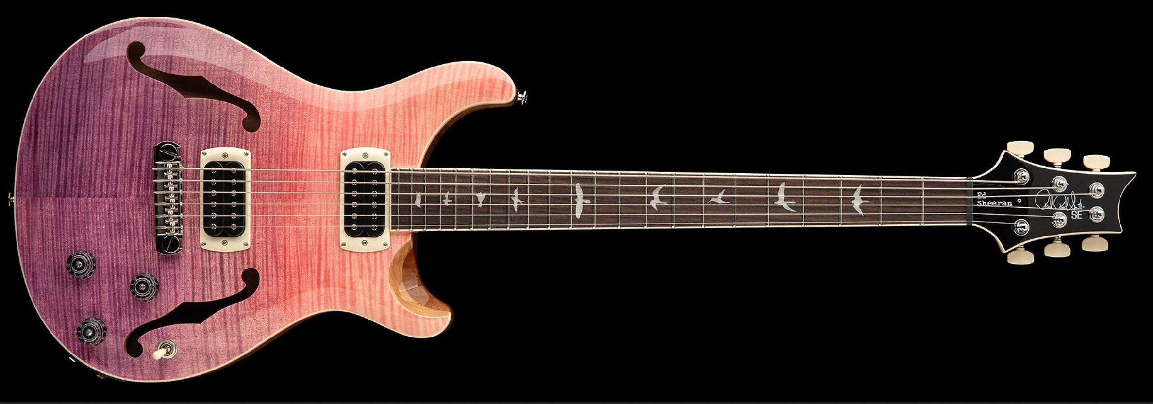PRS SE Ed Sheeran Hollowbody Baritone Piezo Pink Ombre