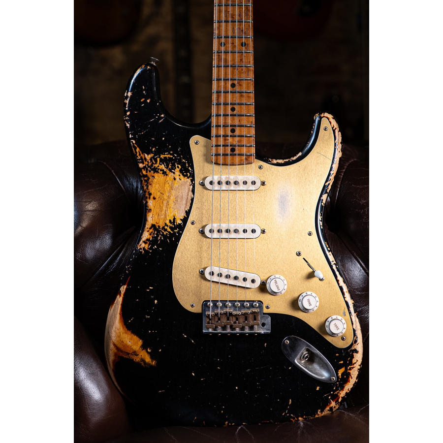 Fender Custom Shop 50s Strat HVY REL MN Black Vintage Burst