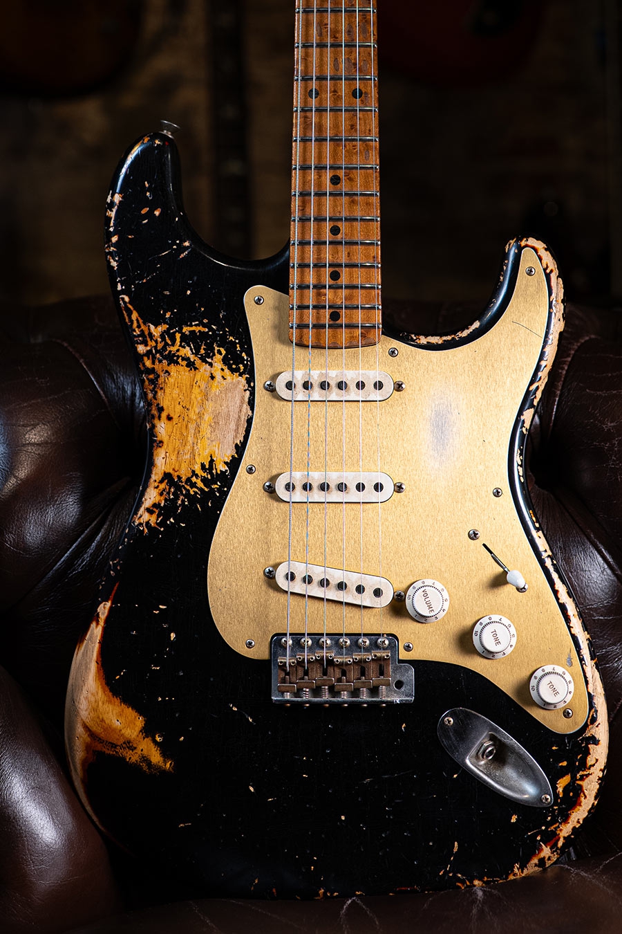 Fender Custom Shop 50s Strat HVY REL MN Black Vintage Burst