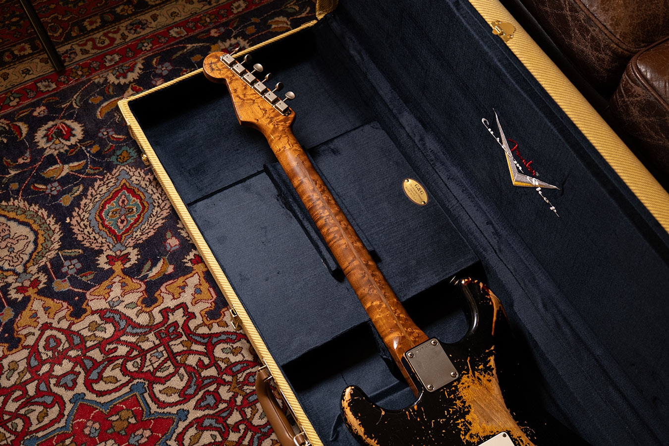 Fender Custom Shop 50s Strat HVY REL MN Black Vintage Burst