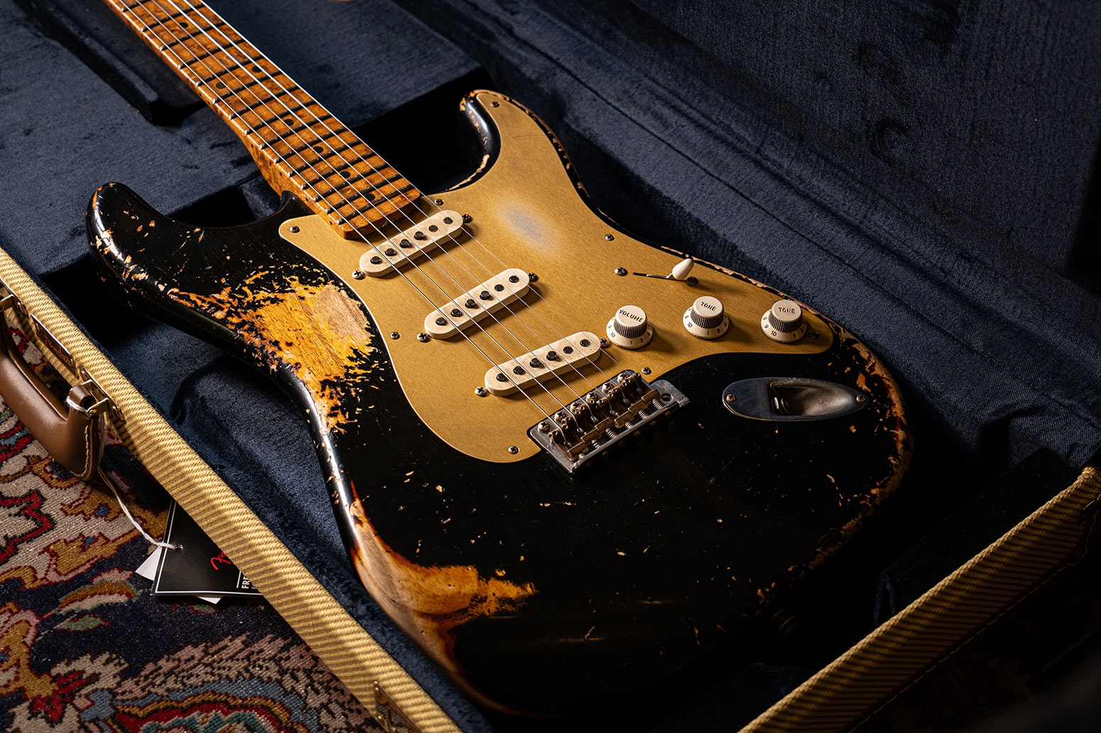 Fender Custom Shop 50s Strat HVY REL MN Black Vintage Burst