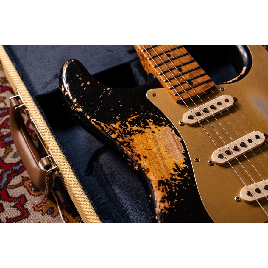 Fender Custom Shop 50s Strat HVY REL MN Black Vintage Burst