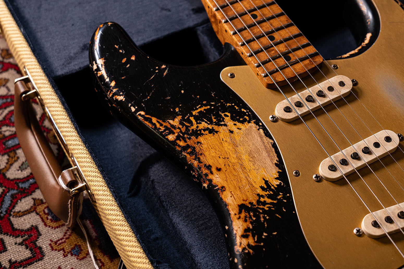Fender Custom Shop 50s Strat HVY REL MN Black Vintage Burst