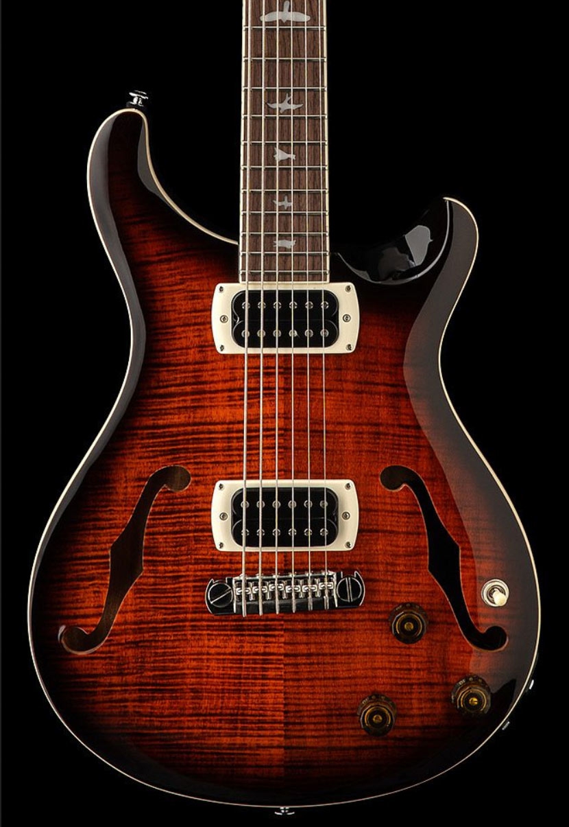 PRS SE Ed Sheeran Hollowbody Baritone Piezo Orange Tiger Smokeburst