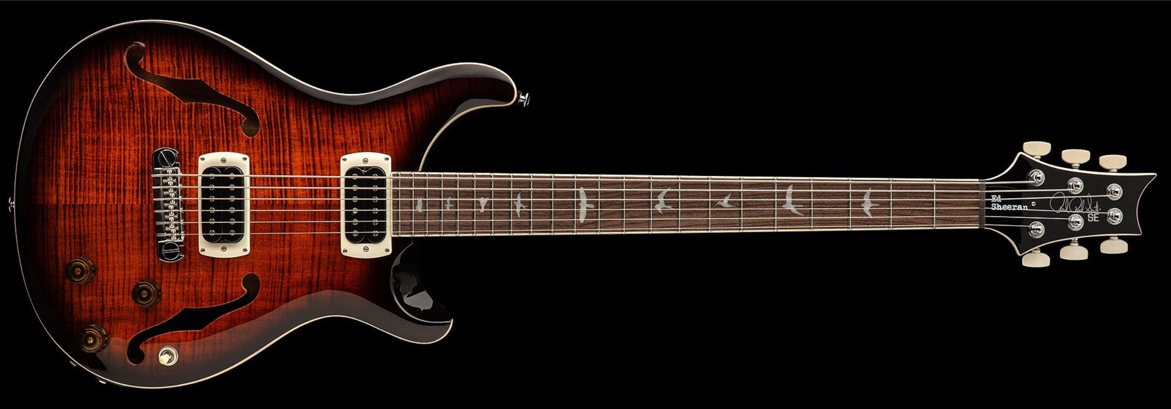 PRS SE Ed Sheeran Hollowbody Baritone Piezo Orange Tiger Smokeburst