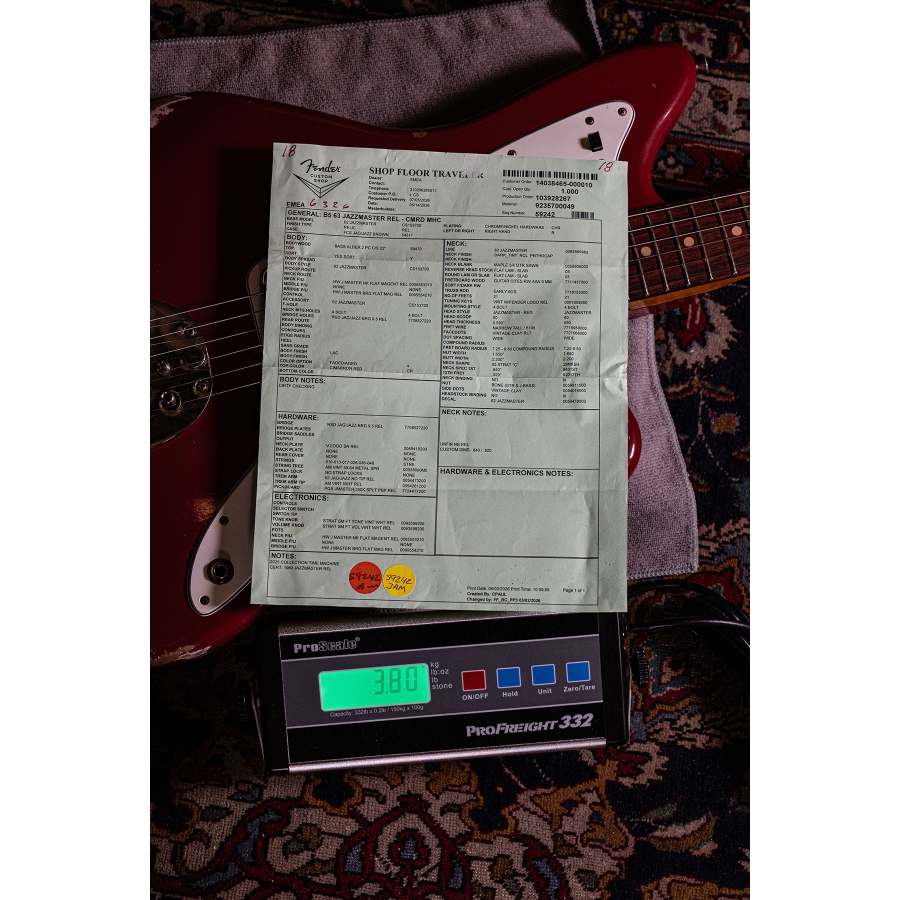 Fender Custom Shop 1963 Jazzmaster Relic RW Cimarron Red