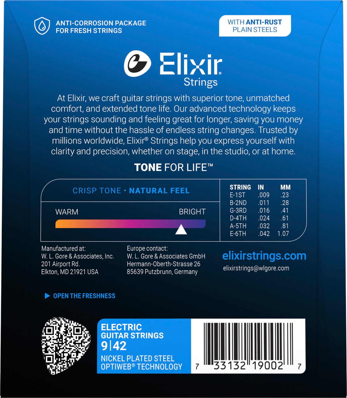 Elixir 19002 Electric NPS Optiweb Super Light 9-42 snarenset