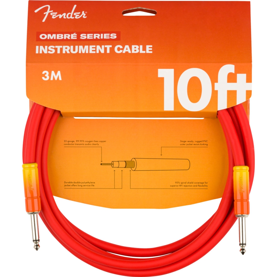 Fender Ombre Instrument Cable Straight Tequila Sunrise 3m