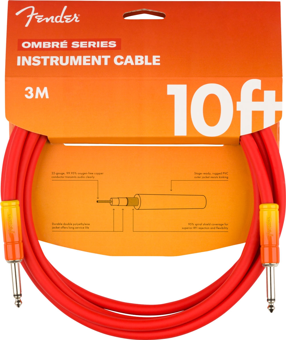 Fender Ombre Instrument Cable Straight Tequila Sunrise 3m