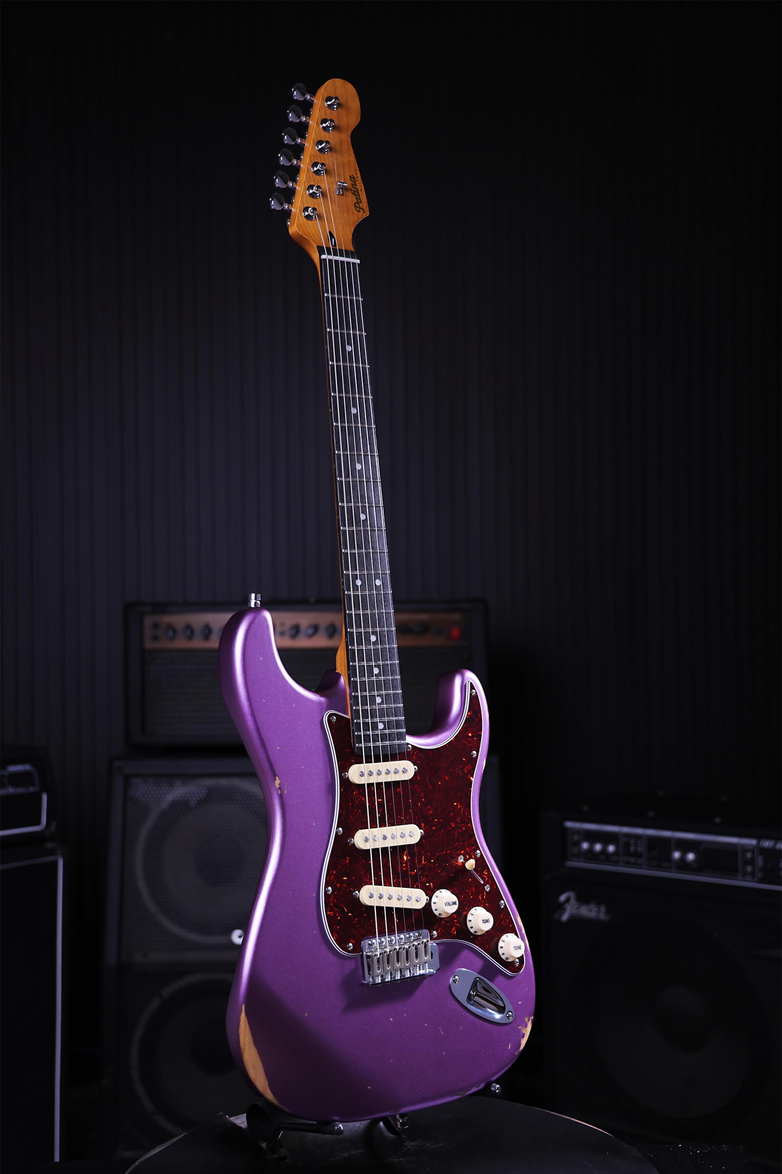 Patina Guitars PS-6 PP R S-stijl SSS Nitro Relic Purple