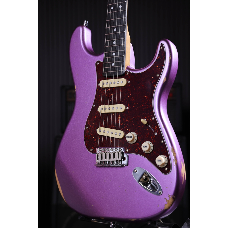 Patina Guitars PS-6 PP R S-stijl SSS Nitro Relic Purple