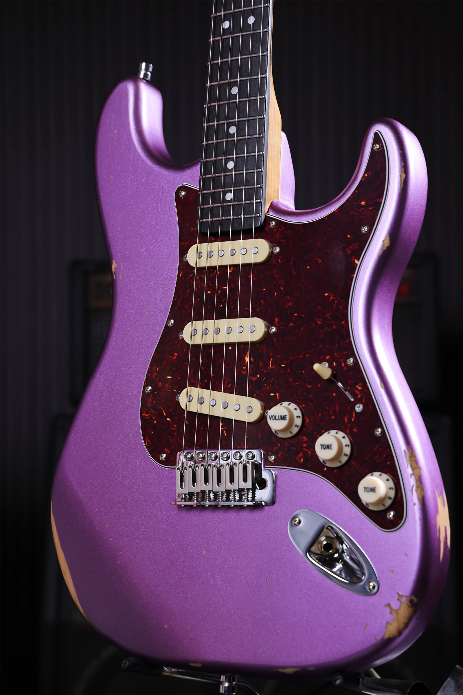 Patina Guitars PS-6 PP R S-stijl SSS Nitro Relic Purple