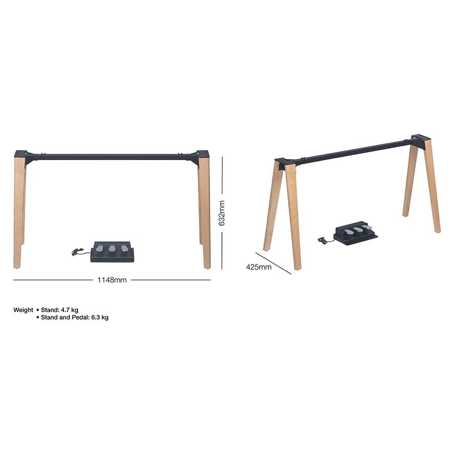 Medeli ST460 houten standaard natural maple