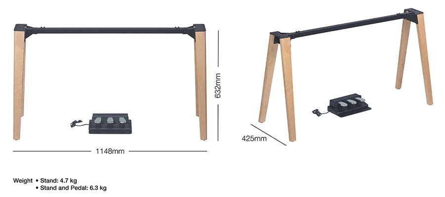 Medeli ST460 houten standaard natural maple